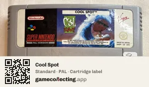 Cool Spot Super Nintendo Entertainment System, PAL cartridge label
