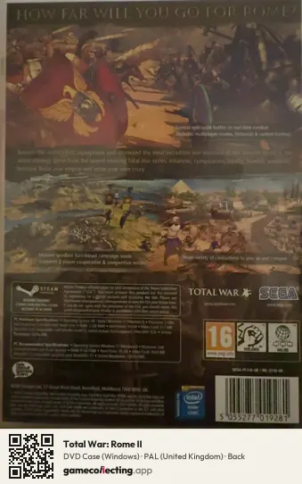 Total War: Rome II Computer, United Kingdom box back