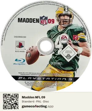 Madden NFL 09 PlayStation 3, PAL disc