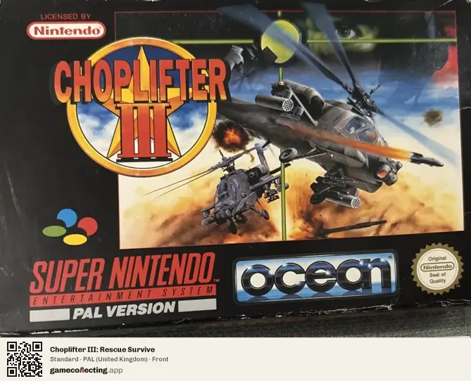 Choplifter III: Rescue Survive Super Nintendo Entertainment System, United Kingdom box front