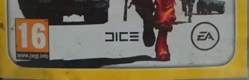 Battlefield: Bad Company 2, the PEGI square on its front