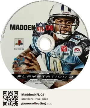 Madden NFL 08 PlayStation 3, PAL disc