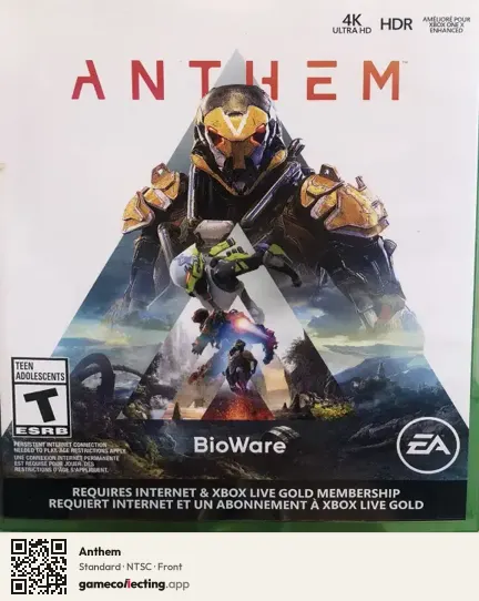 Anthem Xbox One, NTSC box front