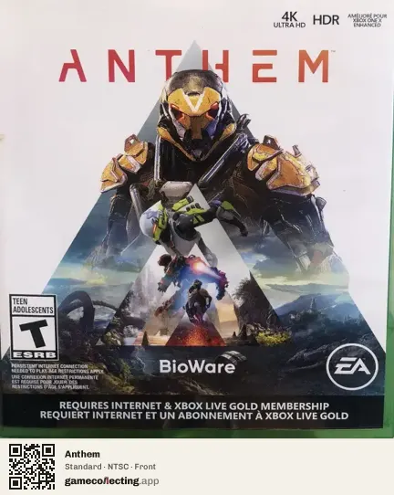 Anthem Xbox One, NTSC box front