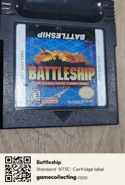 Battleship Game Boy Color, NTSC cartridge label