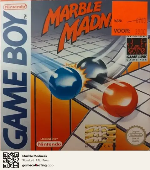 Marble Madness Game Boy, PAL box front