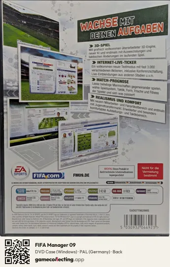 FIFA Manager 09 Computer, Germany box back