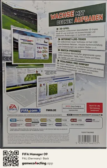 FIFA Manager 09 Computer, Germany box back