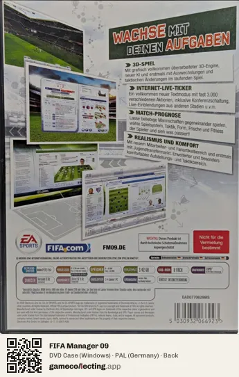 FIFA Manager 09 Computer, Germany box back