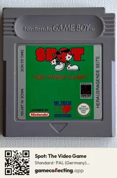 Spot: The Video Game Game Boy, PAL cartridge label