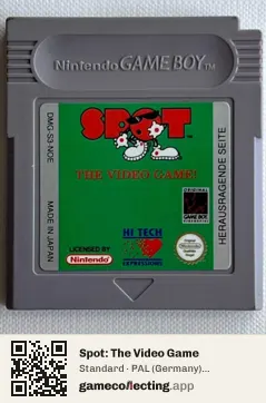 Spot: The Video Game Game Boy, PAL cartridge label