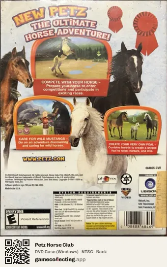 Petz Horse Club Computer, NTSC box back