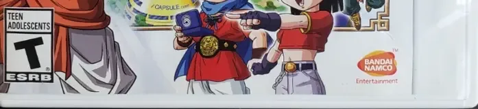 Dragon Ball Fusions, the ESRB box on its front