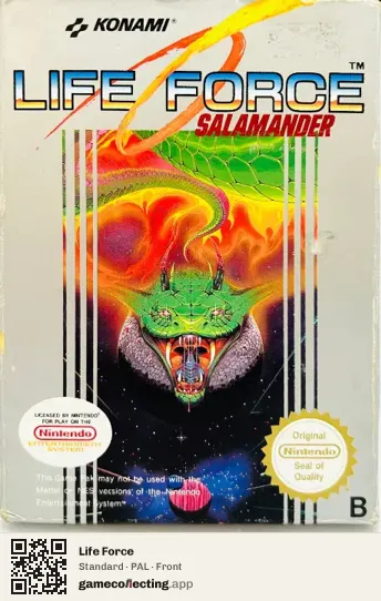 Life Force Nintendo Entertainment System, PAL box front
