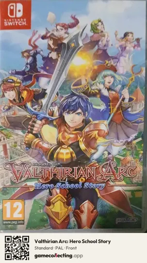 Valthirian Arc: Hero School Story Nintendo Switch, PAL box front