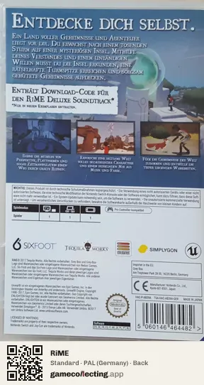RiME Nintendo Switch, Germany box back