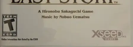 The Last Story, the ESRB box on its front