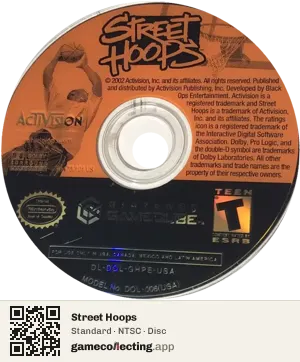 Street Hoops Nintendo GameCube, NTSC disc