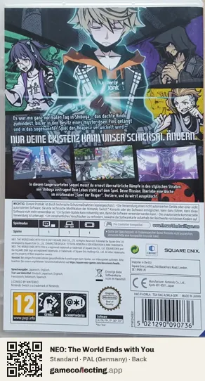 NEO: The World Ends with You Nintendo Switch, Germany box back