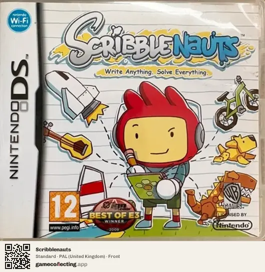 Scribblenauts Nintendo DS, United Kingdom box front