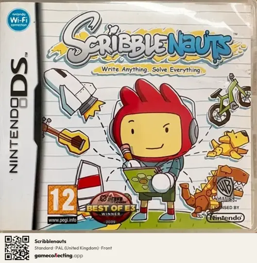 Scribblenauts Nintendo DS, United Kingdom box front