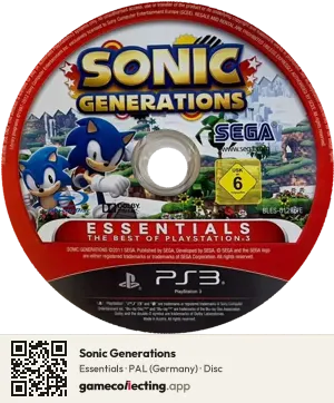 Sonic Generations PlayStation 3, PAL disc