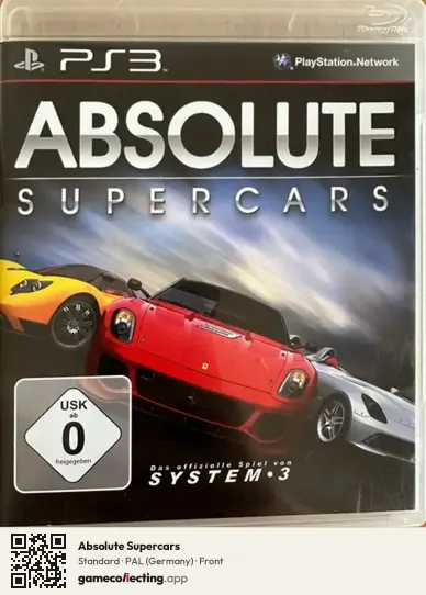 Absolute Supercars PlayStation 3, Germany box front