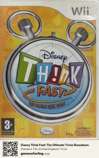 Disney Th!nk Fast: The Ultimate Trivia Showdown Nintendo Wii, United Kingdom box front
