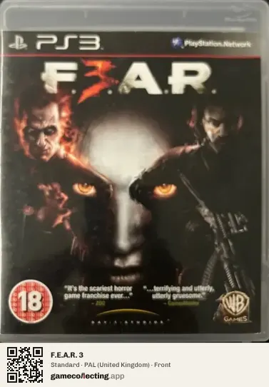 F.E.A.R. 3 PlayStation 3, United Kingdom box front