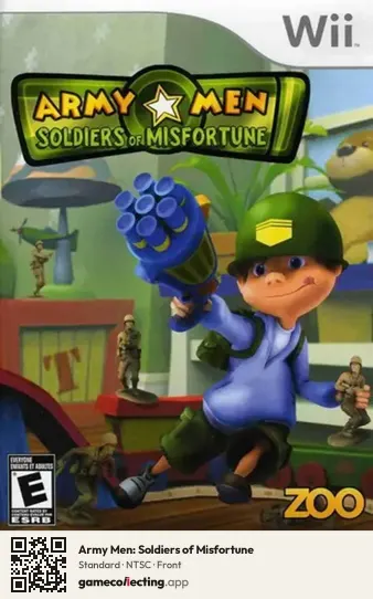 Army Men: Soldiers of Misfortune Nintendo Wii, NTSC box front
