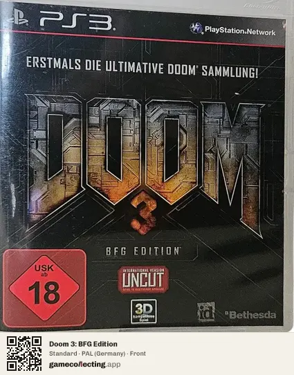 Doom 3: BFG Edition PlayStation 3, Germany box front
