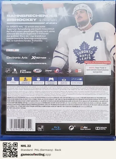 NHL 22 PlayStation 4, Germany box back