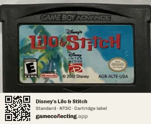 Disney's Lilo & Stitch Game Boy Advance, NTSC cartridge label