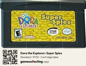 Dora the Explorer: Super Spies Game Boy Advance, NTSC cartridge label