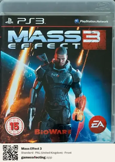 Mass Effect 3 PlayStation 3, United Kingdom box front