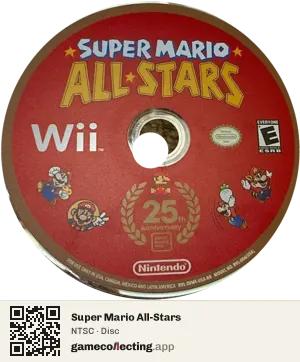 Super Mario All-Stars Nintendo Wii, NTSC disc