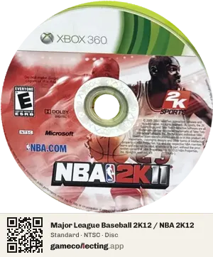 Major League Baseball 2K12 / NBA 2K12 Xbox 360, NTSC disc