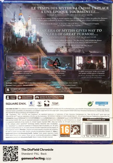 The DioField Chronicle PlayStation 5, PAL box back