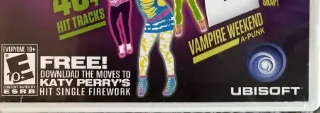 Just Dance 2, the ESRB box on its front