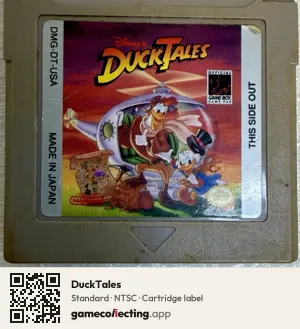 DuckTales Game Boy, NTSC cartridge label