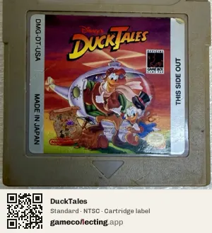 DuckTales Game Boy, NTSC cartridge label