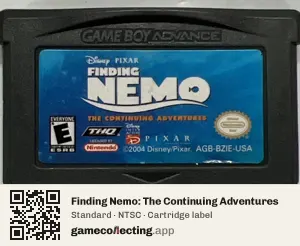 Finding Nemo: The Continuing Adventures Game Boy Advance, NTSC cartridge label