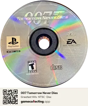 007 Tomorrow Never Dies PlayStation, NTSC disc