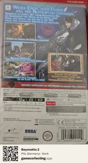 Bayonetta 2 Nintendo Switch, Germany box back