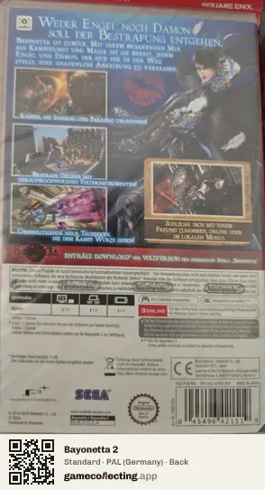 Bayonetta 2 Nintendo Switch, Germany box back