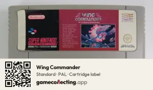 Wing Commander Super Nintendo Entertainment System, PAL cartridge label