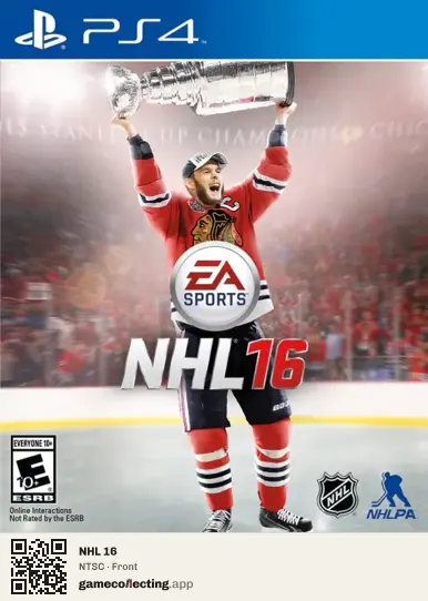 NHL 16 PlayStation 4, NTSC box front