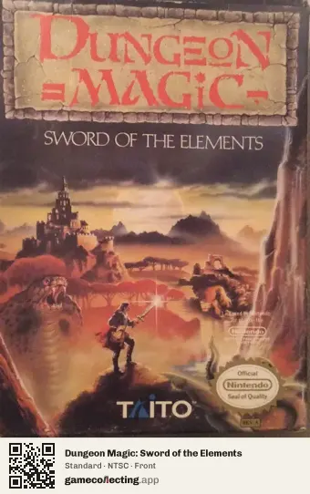 Dungeon Magic: Sword of the Elements Nintendo Entertainment System, NTSC box front