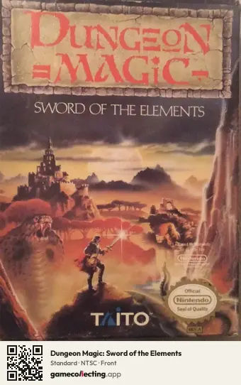 Dungeon Magic: Sword of the Elements Nintendo Entertainment System, NTSC box front