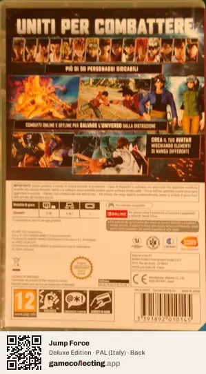 Jump Force Nintendo Switch, Italy box back